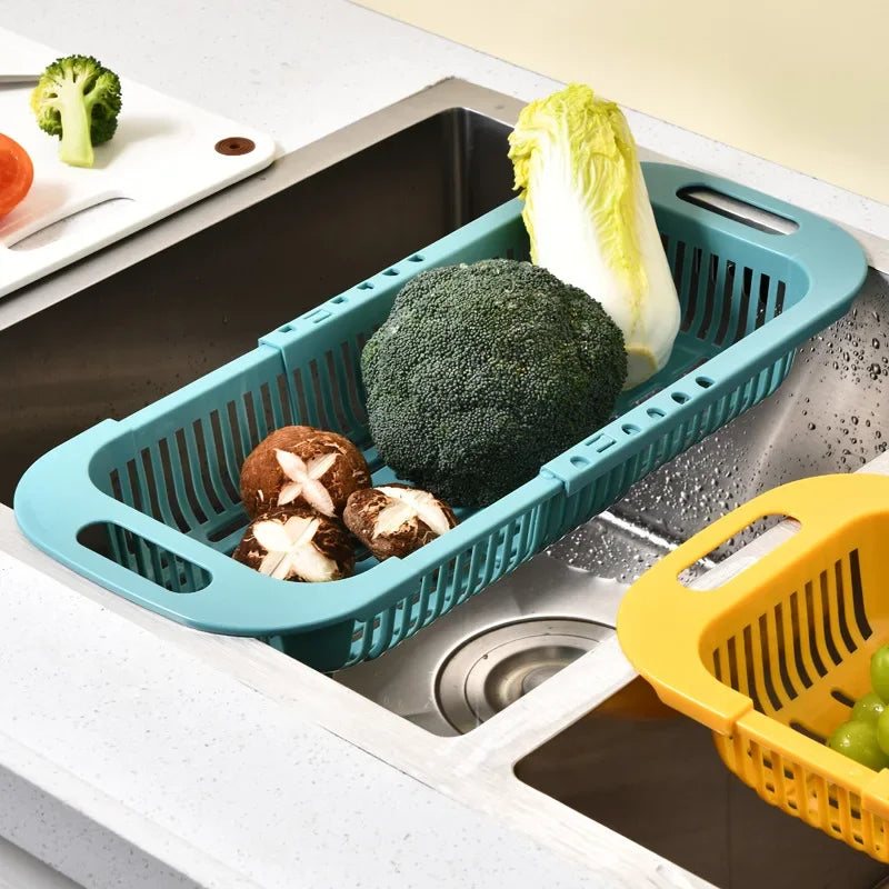 Expandable Dish Drying & Washing Basket — Foldable, Adjustable Length