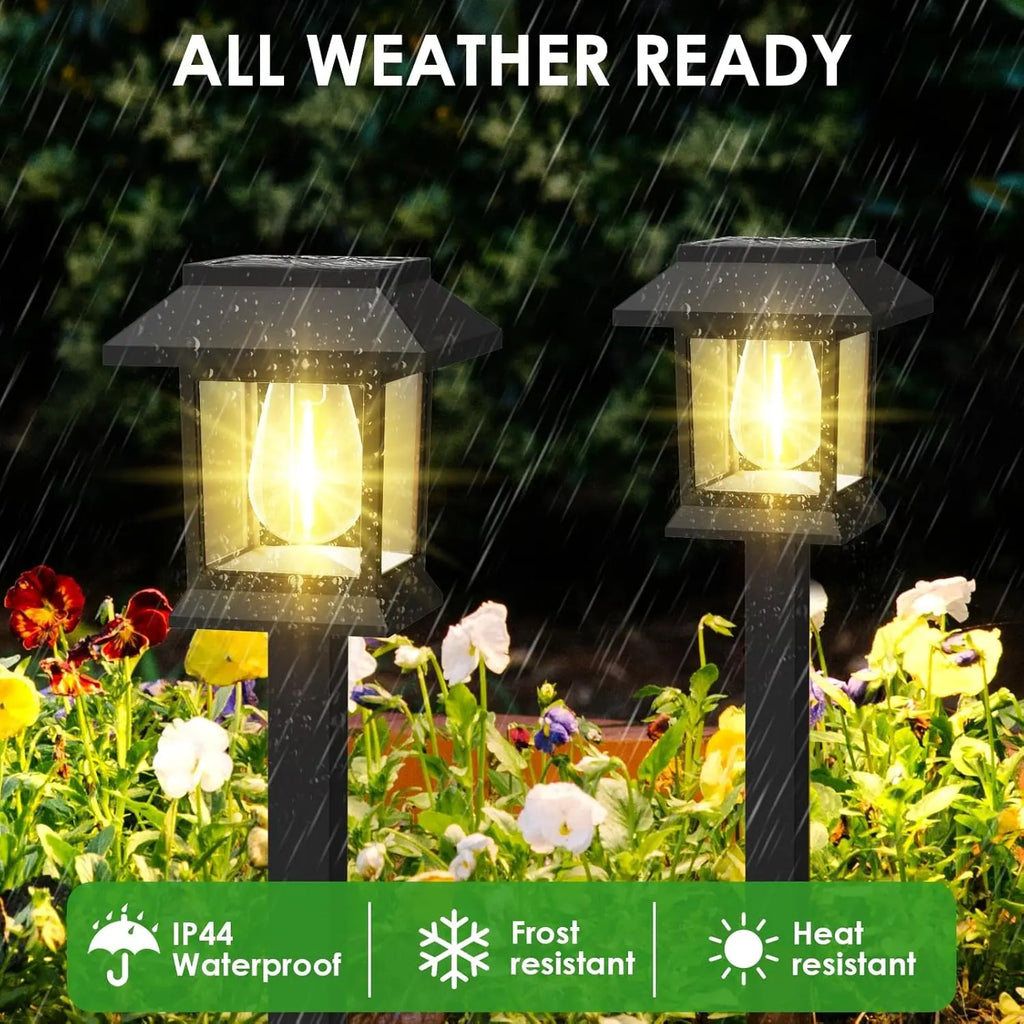 Solar LED Ground Stake Light – Warm Tungsten Glow Pathway Lamp for Garden, Villa & Courtyard
