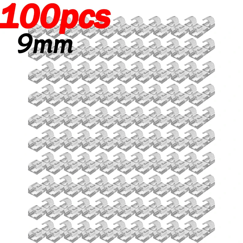 Transparent Plastic Cable Clips — Cord Holder for Home & Office