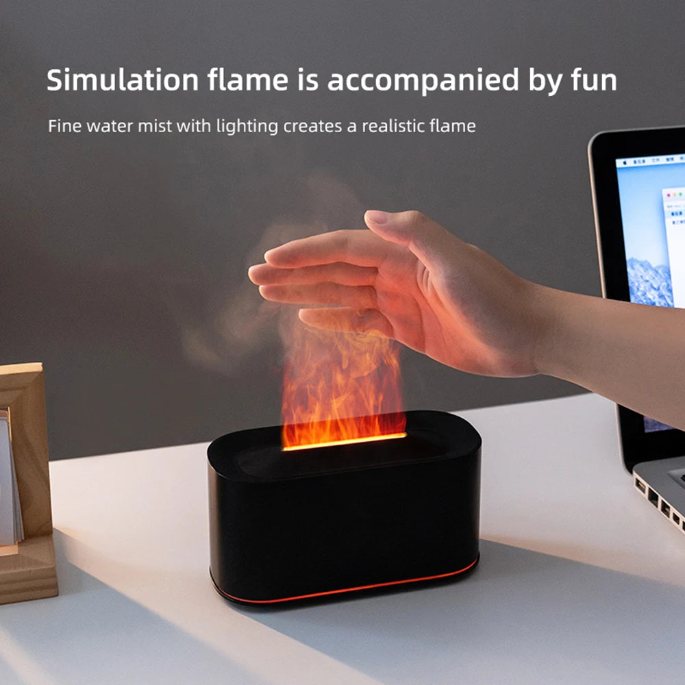 Flame Essential Oil Diffuser — 7 Colour LED Humidifier with Auto-Off