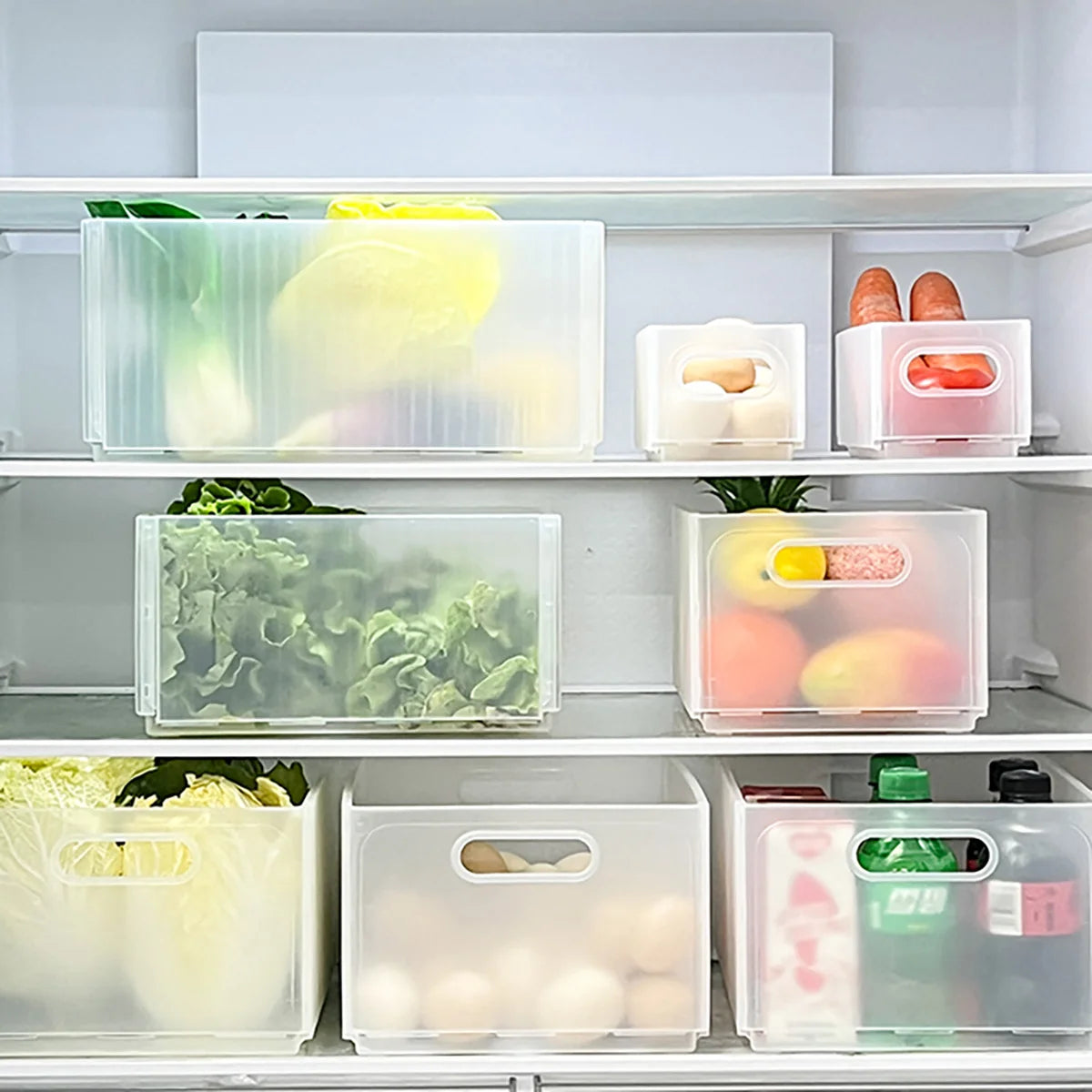WORTHBUY Folding Fridge Storage Box — Pull-Out, Fruit & Vegetable Organizer