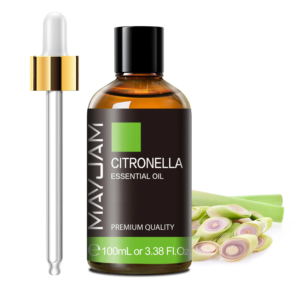 MAYJAM 100ml Pure Plant Essential Oil — Mint, Bergamot, Patchouli, Lemongrass & More