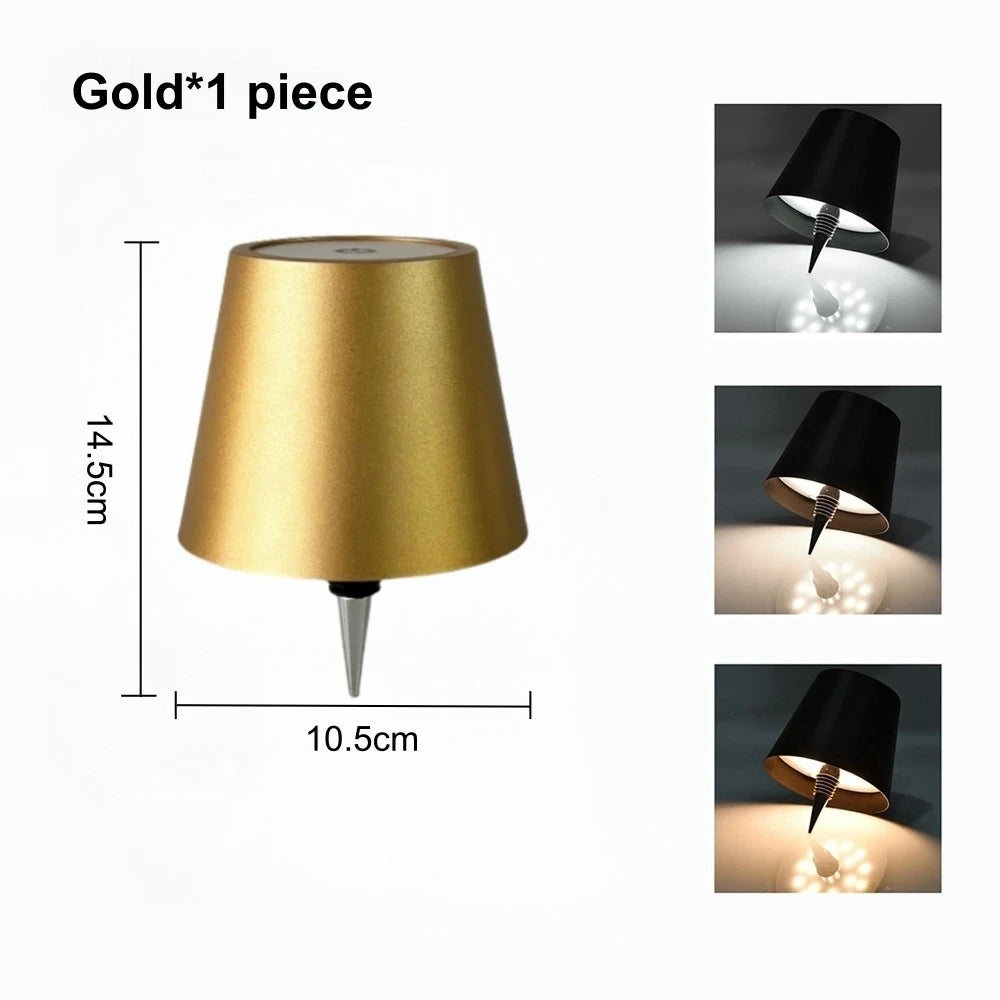 Wireless LED Wine Bottle Table Lamp — Touch Dimming, 3 Colour Temperatures