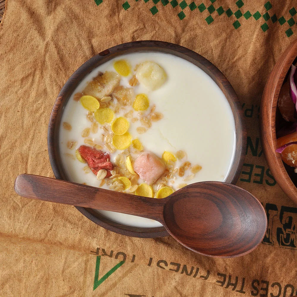 Natural Acacia Wood Salad Bowl — Handmade, Multiple Sizes