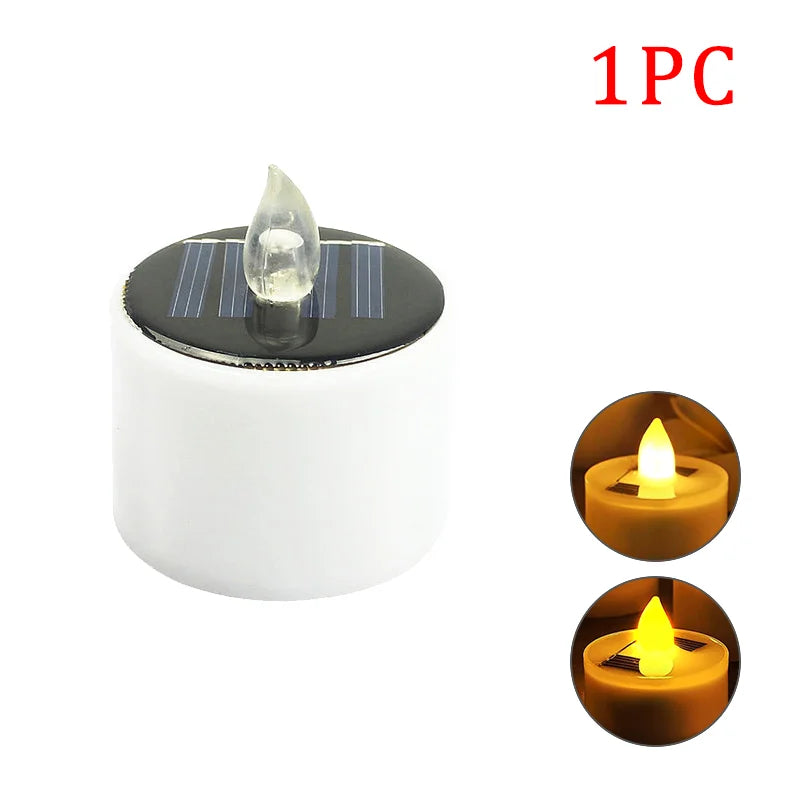 Solar Flameless LED Tea Light Candles – Waterproof Warm Flicker for Garden & Party (1–10 pcs)