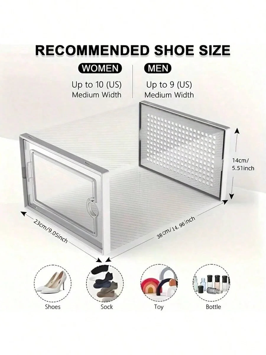 Stackable Clear Plastic Shoe Storage Boxes